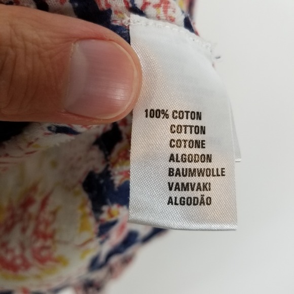 Antik Batik Andre Blouse Floral Button Up Top Sz M Long Sleeve Boho Cotton - Picture 11 of 11